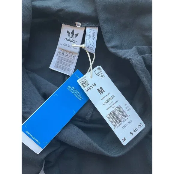 New W/Tags Adidas Sz Medium High rise Leggings Trefoil Retro Logo Cotton 50 Year - Picture 6 of 16